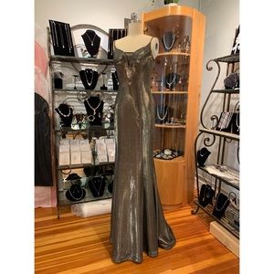 Metallic Floor Length Dress